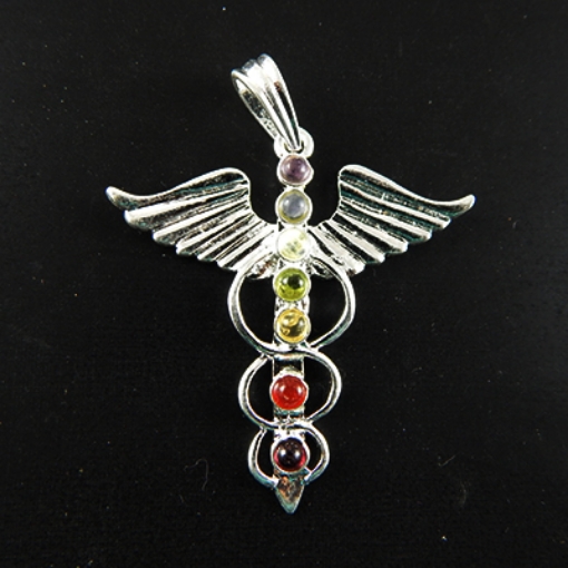 7 Chakra Stone Metal Pendant