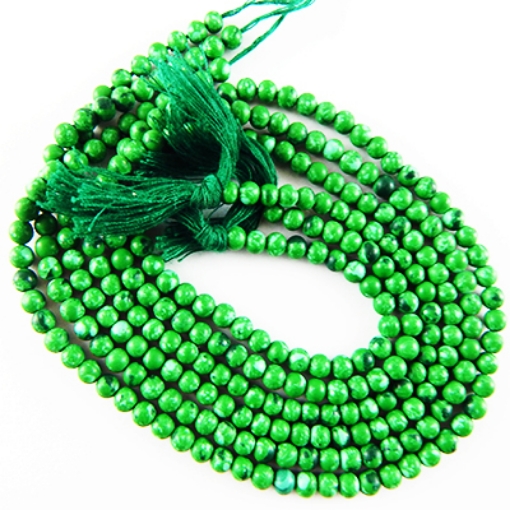 Malachite (manmade) 4mm round mala beads