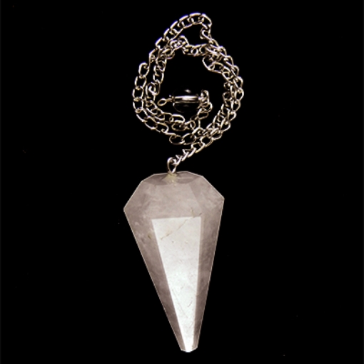 Rose Quartz Pendulum with Metal Chain
