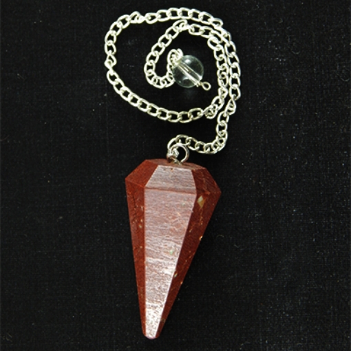 Red Jasper Pendulum with Metal Chain