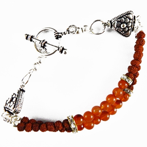 Carnelian & Rudraksha Beads Bracelet