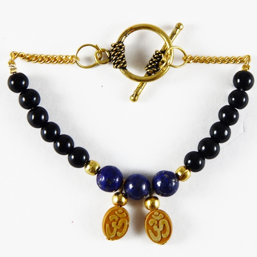 Black Agate Lapis Lazuli Bracelet