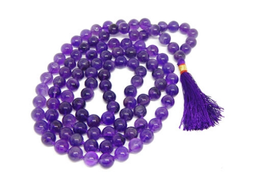 Picture of Amethyst Mala : 108+1 Beads Knotted Mala
