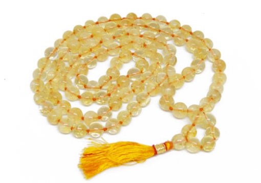 Picture of Citrine Mala : 108+1 Beads Knotted Mala