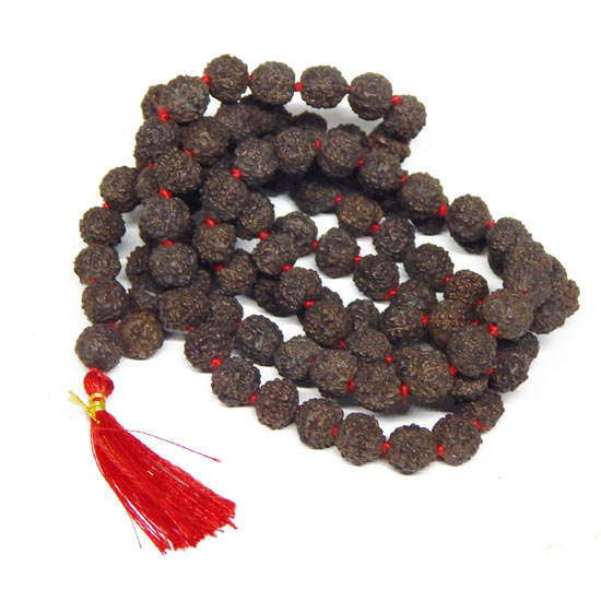 black Rudraksha Beads String 8mm Rudraksha Beads, Sandalwood Beads