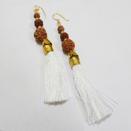 Rudraksha & Tassels Earring