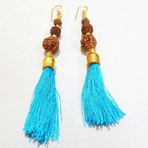 Rudraksha & Tassels Earring