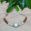 White Agate & Rudraksha Beads Bracelet