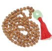 Picture of Rudraksha Mala mit facettiertem Aqua-Onyx-Trommelanhänger